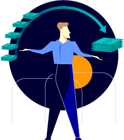 Imagem vetor de homem com dinheiro.